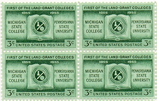 1955 Land Grant Colleges Block of 4 3c Postage Stamps, Scott 1065, MNH, OG