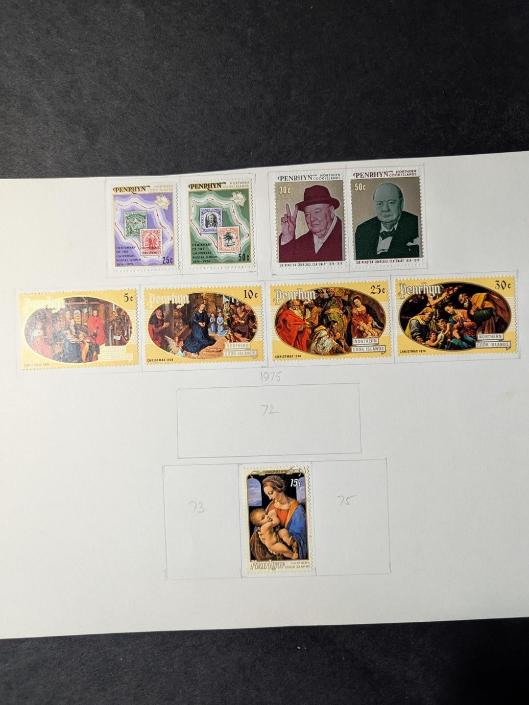 Nice Penrhyn Collection on Home Made Pages - Most MH - Some Used - 16 Photos