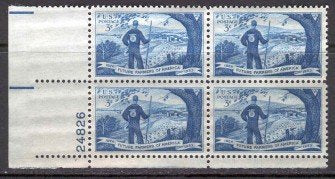 1953 Future Farmers of America Plate Blk of 4 3c Postage Stamps - Scott1024-MNH,OG
