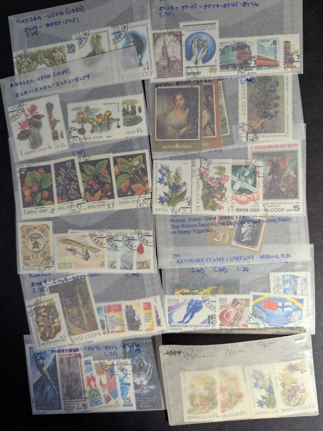 Quantity Russia Stamps in Bags, etc, Unchecked From Estate! -68 Photos