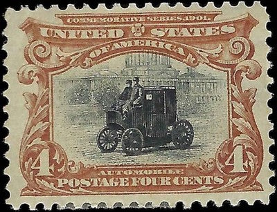 c1901 - Scott 291 Pan-American 4c Stamp - MH - OG - Corner Crease