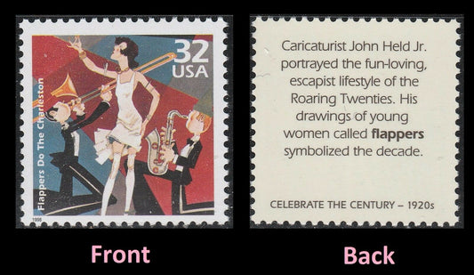 1998The 1920s Flappers Single the Charleston 33c Postage Stamp, Scott3184h, MNH,OG