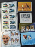 Box of Misc International Stamps, Souvenir Sheets & More - 86 Photos