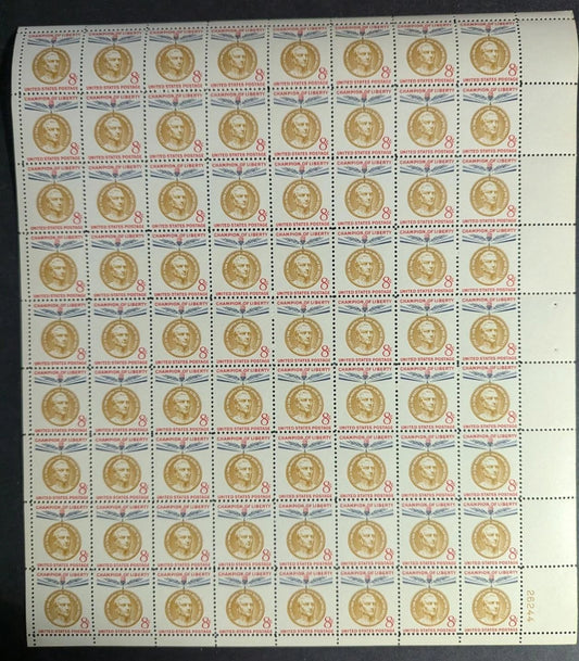 1959 USA 8c J. San Martin Sheet -Scott 1126 -MNH, Undisturbed OG -No Sig Flaws