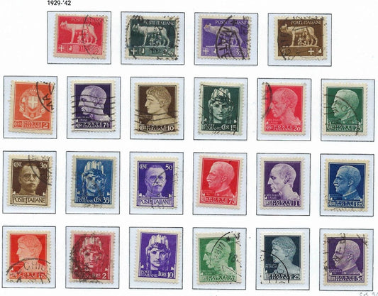 1929-42 Italy - Scott 213-231 - Mostly Canceled as Shown- All Solid - Cat= $96