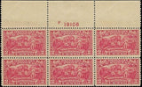 c1927 - Scott 644 2c Burgoyne Issue Plate # Block of 6 - MNH, OG - H in Margin