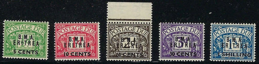 1948 Britain in Eritrea Sc# J1-J5 - MNH, OG - Clean! - (FV1101)