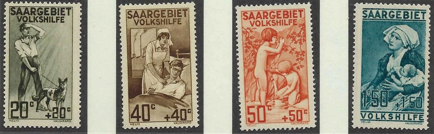 1926 Saar - Scott B1-B4 Quality Full Set - MNH, Undisturbed OG!