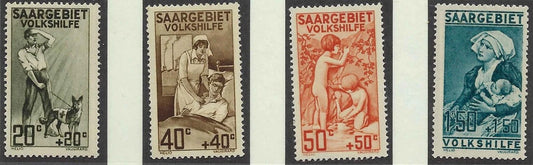 1926 Saar - Scott B1-B4 Quality Full Set - MNH, Undisturbed OG!