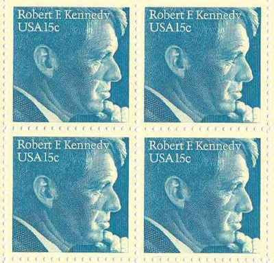 1979 Robert F. Kennedy Block of 4 15c Postage Stamps, Scott1770, MNH, OG