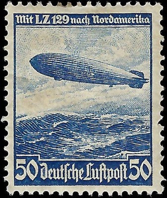 c1936 Germany 50pf - Air Post , MH, OG - Small Thin Top & Middle - Scott c57
