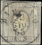 1861 Sardinia Newspaper 1c Stamp - Nice Centered Cancel! - Sc# P1 - FV638