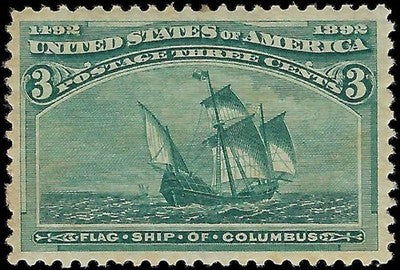 c1893 - Scott 232 3c Columbian Stamp MH, OG - Choice Centering!