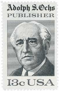 1976 Adolph S Ochs Publisher Single 13c Postage Stamp, Scott1700, MNH, OG