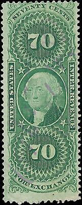 VEGAS - 1862-71 Revenue - Scott R65D - Silk Paper -Light Crease Bottom Left Corner
