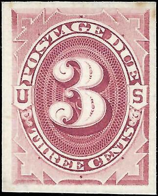 VEGAS - 1887 Postage Due 3c - Sc# J17P4 Proof on Card - Some Toning Spots
