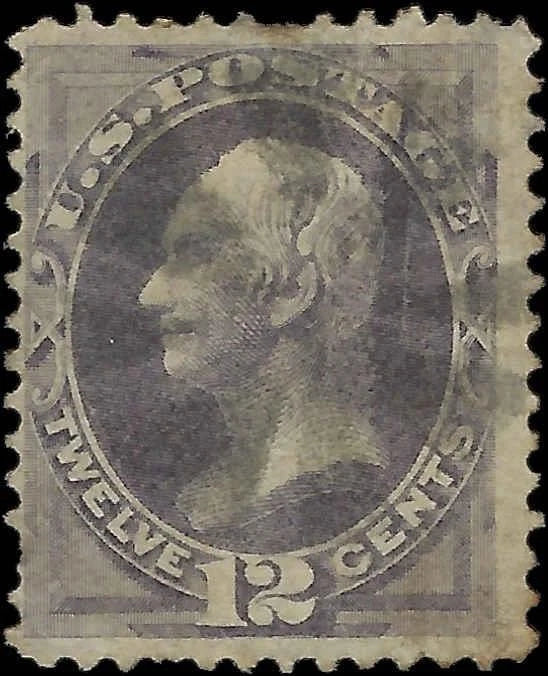 1870 USA - Scott 151 - 12c - 3 Short Perfs - Good Centering - Cat= $200