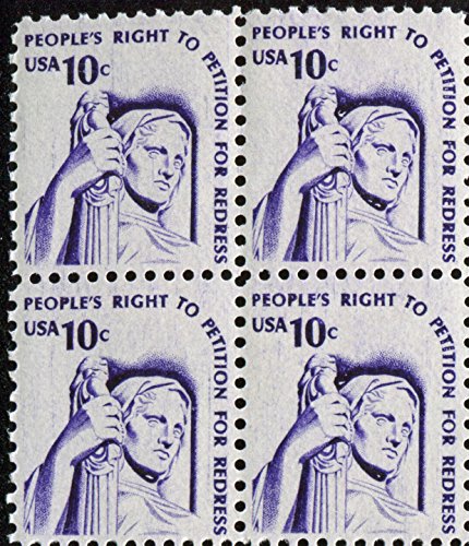 1975 Right to Petition Block of 4 10cPostage Stamps, Scott1592, MNH, OG