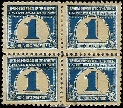 VEGAS - 1919 USA Proprietary 1c - Scott RB65 Block of 4 - MH, OG