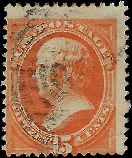 VEGAS - 1870 Webster 15c - Scott 152 -Bright Orange! - No Significant Flaws