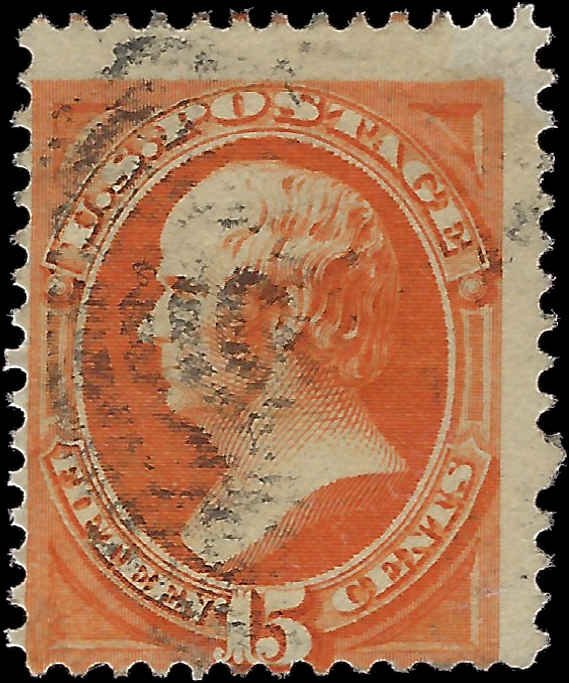 VEGAS - 1870 Webster 15c - Sc# 152 -Bright Orange! - No Significant Flaws