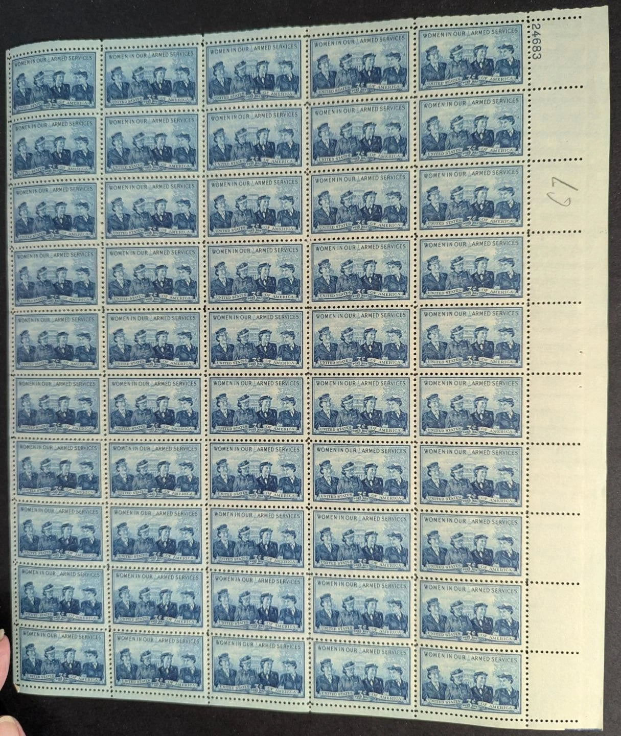 1952 USA Women 3c Sheet -Scott 1013 -MNH, Undisturbed OG - See photos