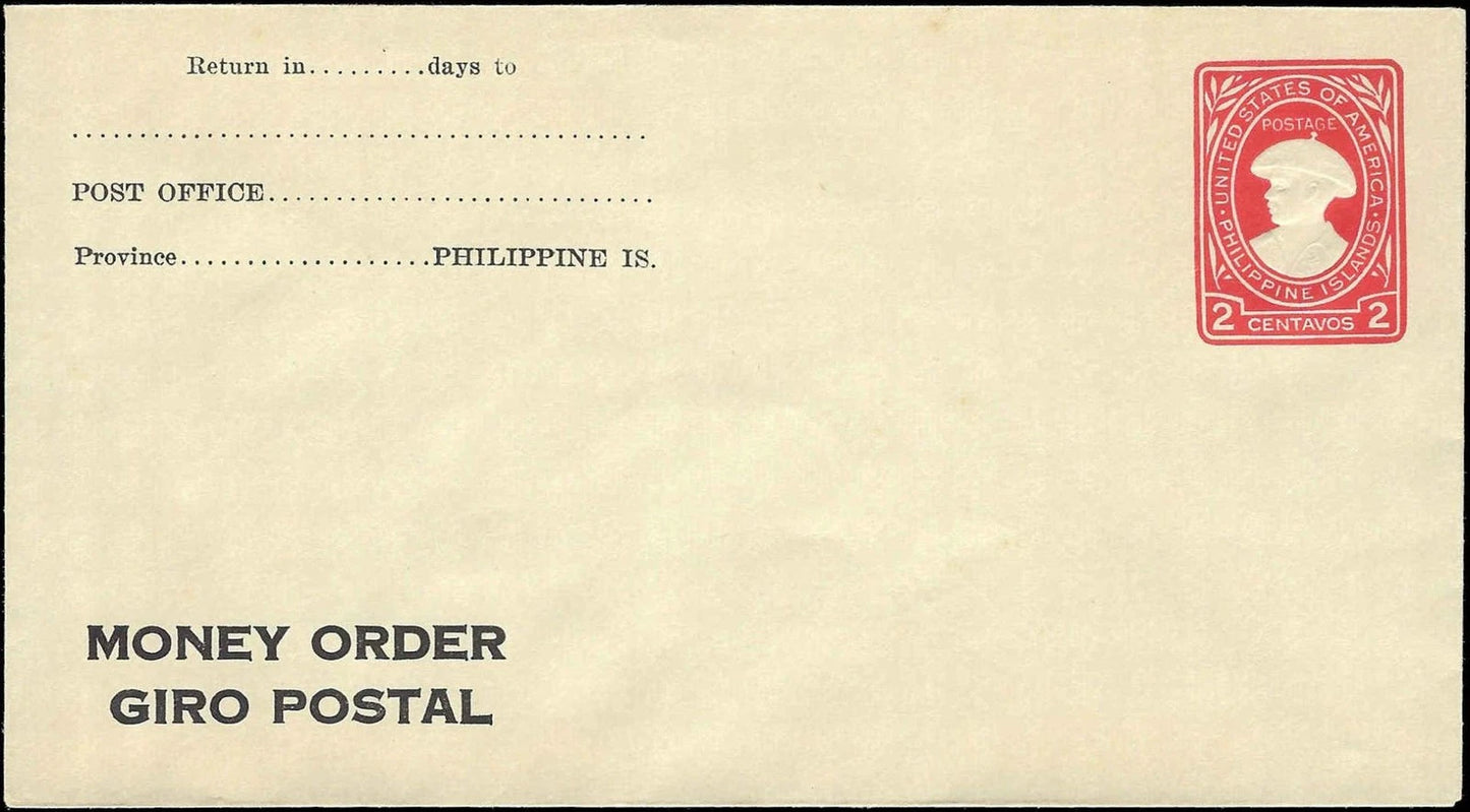 1935 Philippines Scott U41 2c Red on Buff Entire Mint Unused