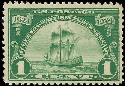 c1924 - Scott #614 Huguenot-Walloon Single MNH, OG - Well Centered!