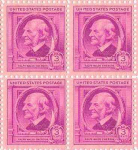 1940 Famous Americans Ralph Waldo Emerson Author, Block of 4 3c, Sc#861, MNH, OG