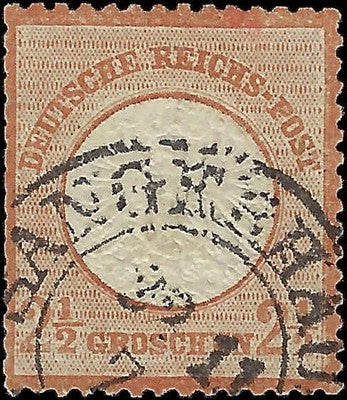 c1872 Germany 2 1/2gr - Scott 19 - Used - Solid - Cat= $67.50!