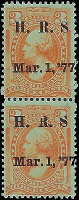 VEGAS - 1875-81 Revenue - Scott RB13a - Silk Paper Connected Pair
