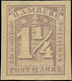 c1864 Hamburg, Germany 1-1/4s - Sc# 9a - No Visible WM - Apparent Reprint
