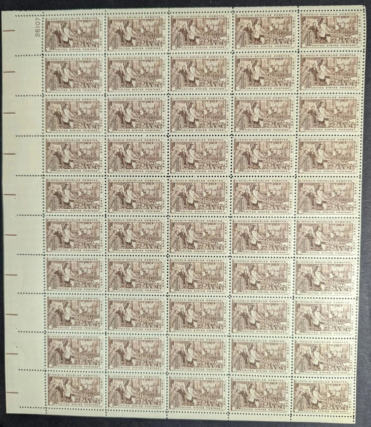1958 USA 4c Abe Lincoln Sheet -Scott 1115 -MNH, Undisturbed OG -No Sig Flaws