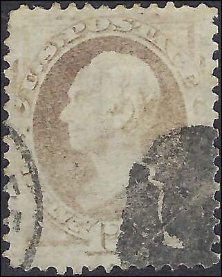 VEGAS - 1870 Clay 12c - Scott 151 - Crease Upper Right Corner - Faded