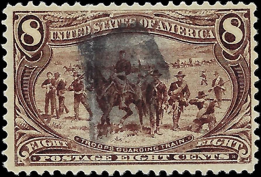 1898 USA Trans-Mississippi- Scott 289 - 8c - Nice Centering - Vertical Crease