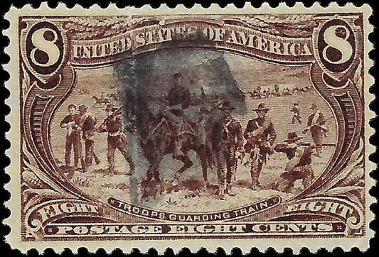 1898 USA Trans-Mississippi- Scott 289 - 8c - Nice Centering - Vertical Crease