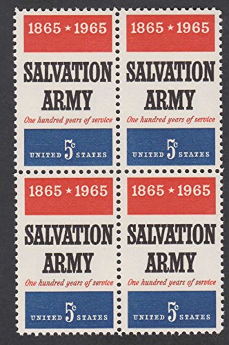 1965 Salvation Army Block of 4 5c Postage Stamps, Scott 1267, MNH, OG