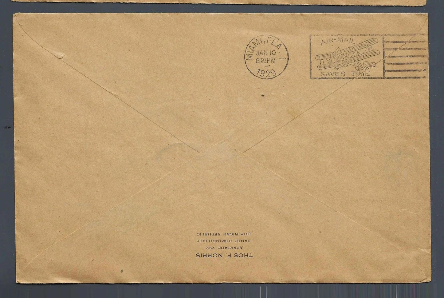 1929 FAM 6 Inaugural First Flight Cover Santo Domingo Unopened Original Contents