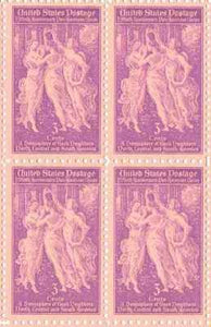 1940 Pan-American Union Block of 4 3c Postage Stamps, Sc#895, MNH, OG