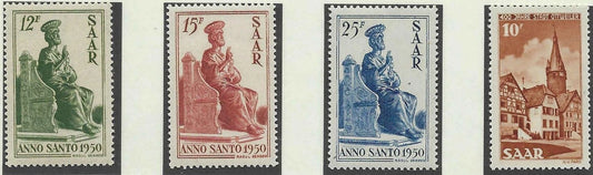 1950 Saar Full Set - Scott 222-225 - MNH, Undisturbed OG - Post Office Fresh!