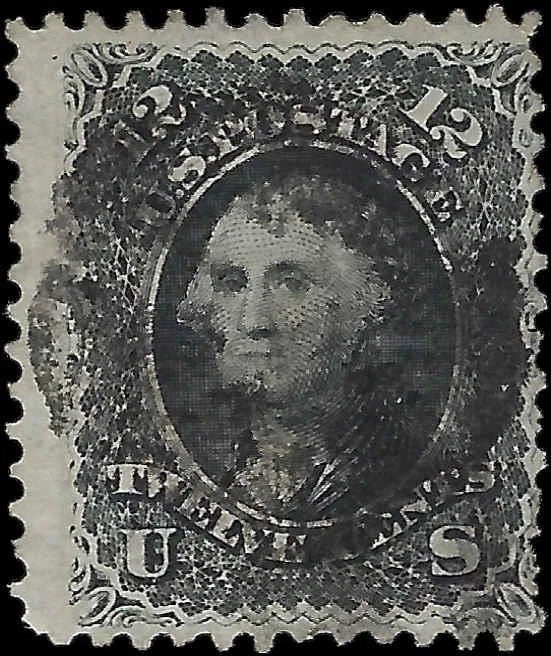 1861 USA - Scott 69 - 12c - Light Cancel - Good Centering!