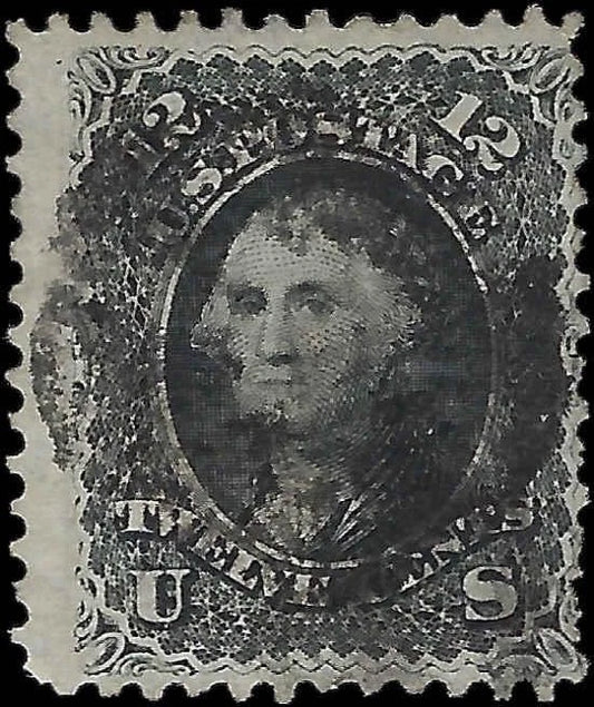 1861 USA - Scott 69 - 12c - Light Cancel - Good Centering!