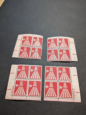 1968 Star Runway Airmail Plate Block Set of 4 Plate #29494 - Scott C72 MNH