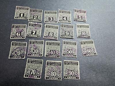 VEGAS - 1945 Postal Note Complete Set - Scott PN1-PN18 - Used - Some Flaws