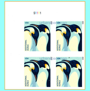2015 Penguins Plate Block of 4 Addl Ounce (25c) Postage Stamps, Sc#4989, MNH, OG
