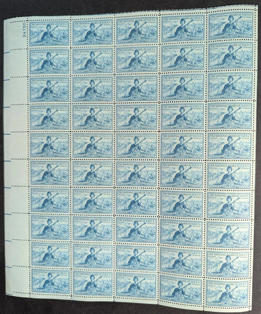 1953 USA National Guard 3c Sheet -Scott 1017 -MNH, Undisturbed OG -No Sig Flaws