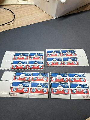 VEGAS - 1976 Plane,Globe Airmail Plate Block Set of 4 -Scott C89 Pl#36956 MNH