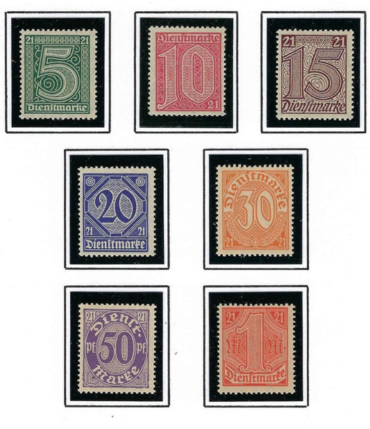 1920 Germany - Sc# OL9-OL15 - MNH, All Undisturbed OG - Post Office Fresh!