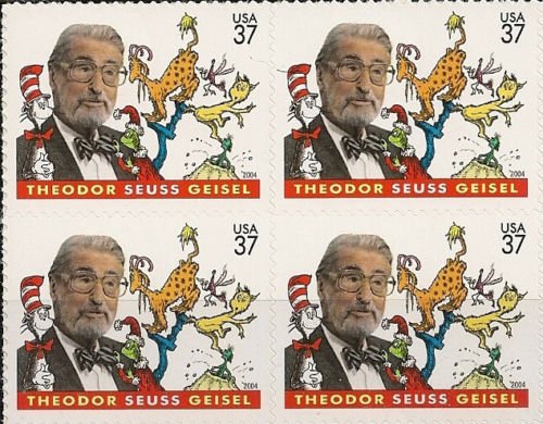 2004 Dr. Seuss Block of 4 37c Postage Stamps, Sc#3835, MNH, OG