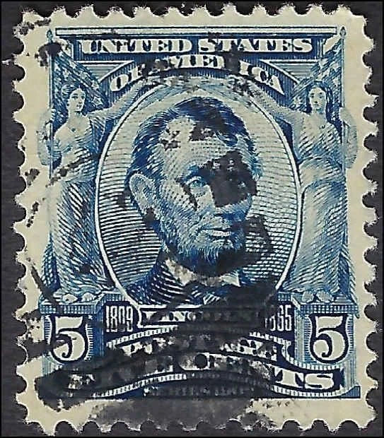 c1902 - Scott # 304 5c Lincoln - Used - Well Centered!
